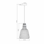 Lampada sospesa 150 h cm in metallo con diffusore in vetro sfaccettato trasparente dimensioni