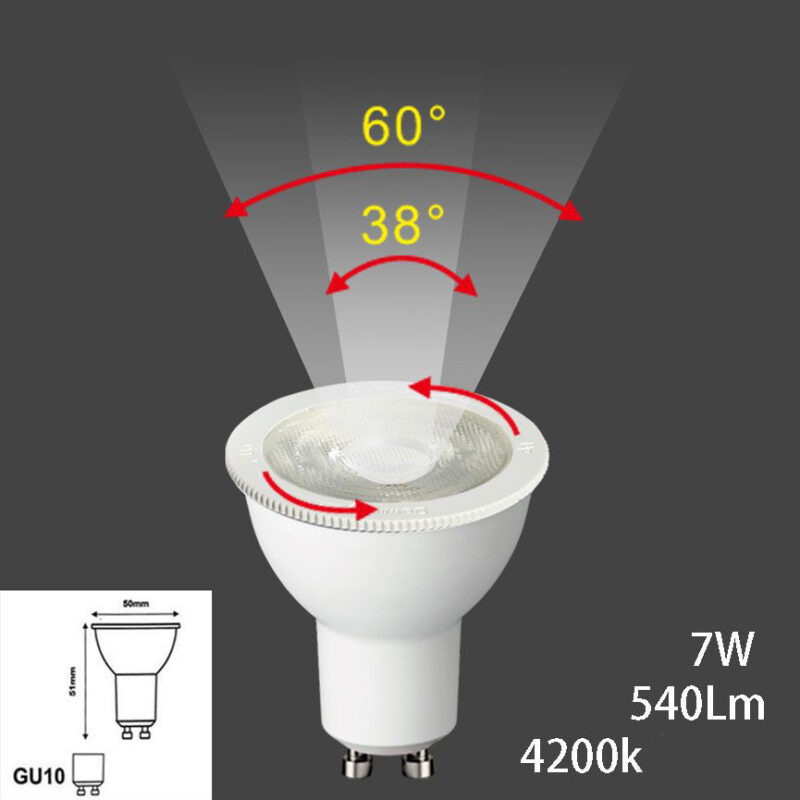 gu10 led con fascio regolabile